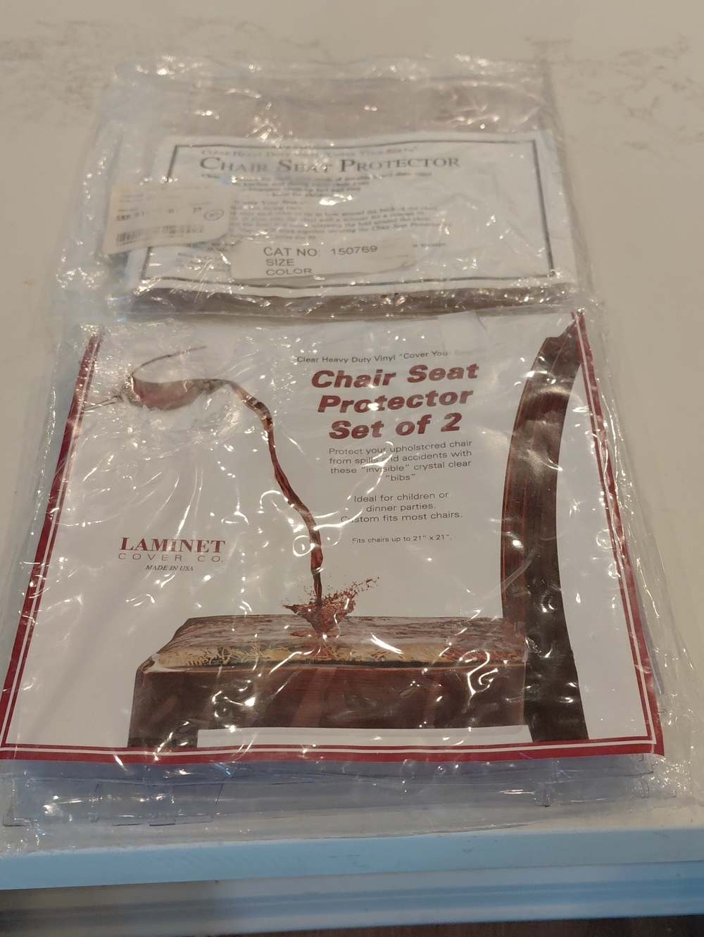 NEW Laminet Clear Chair Seat Protectors - Set of 3 (Transparent)